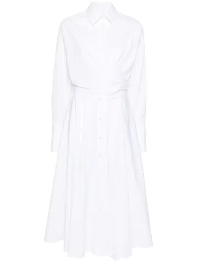 Viktor & Rolf Shirt Wrap Maxi Dress In 白色