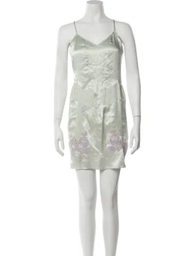 Pre-owned Viktor & Rolf Silk Mini Dress In Green
