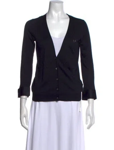 Pre-owned Viktor & Rolf Silk V-neck Sweater In Black
