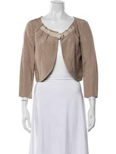Pre-owned Viktor & Rolf Silk V-neck Top In Neutrals