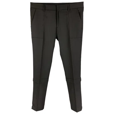Pre-owned Viktor & Rolf Size 34 Black Wool Zip Fly Dress Pants