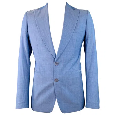 Pre-owned Viktor & Rolf Size 42 Blue Virgin Wool Peak Lapel Sport Coat
