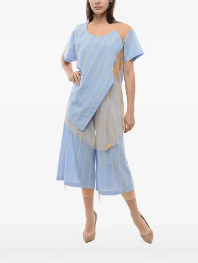 Viktor & Rolf Striped Blouse In Blue