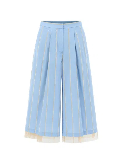Viktor & Rolf Striped Trousers In Blue