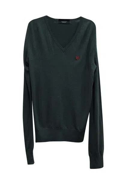 Viktor & Rolf Sweater In Grey Wool In Green