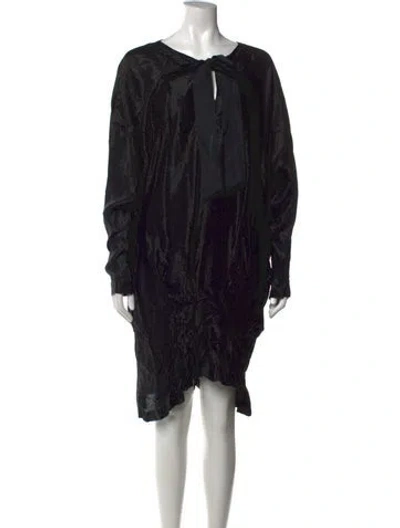 Pre-owned Viktor & Rolf Tie Neck Knee-length Dress In Black