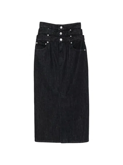 Viktor & Rolf Jeansrock Im Layering-look In Black