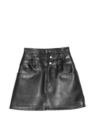 Viktor & Rolf Triple-layer Leather Mini Skirt In Black