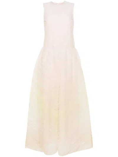 Viktor & Rolf Gradient Tulle Maxi Dress In Neutrals