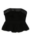 Viktor & Rolf Tulle Ruffle Strapless Top In Black