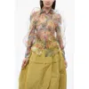 Viktor & Rolf Tulle Sheer Day Dreaming Blouse With Puffed Sleeves In Multi