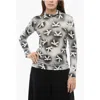 Viktor & Rolf Turtle Neck Long Sleeved Top With Bow Print In Gray