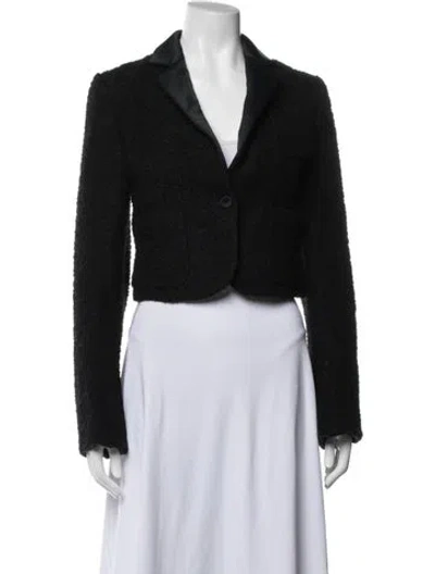 Pre-owned Viktor & Rolf Tweed Pattern Blazer In Black