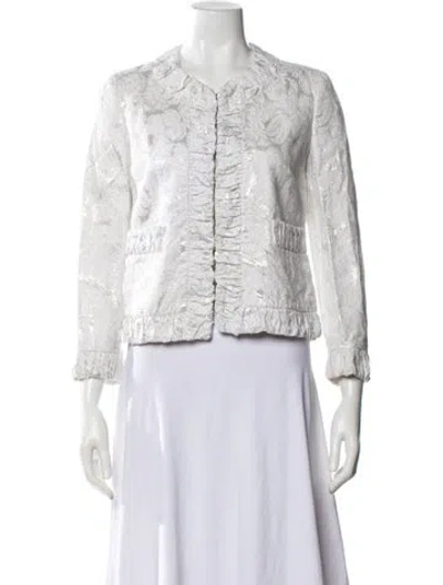 Pre-owned Viktor & Rolf Tweed Pattern Evening Jacket In White