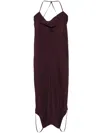 Viktor & Rolf Upside Down Crepe Camisole Dress In 紫色