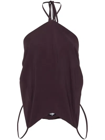 Viktor & Rolf Upside-down Crepe Top In 紫色