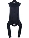 Viktor & Rolf Upside Down Poplin Shirtdress In 蓝色