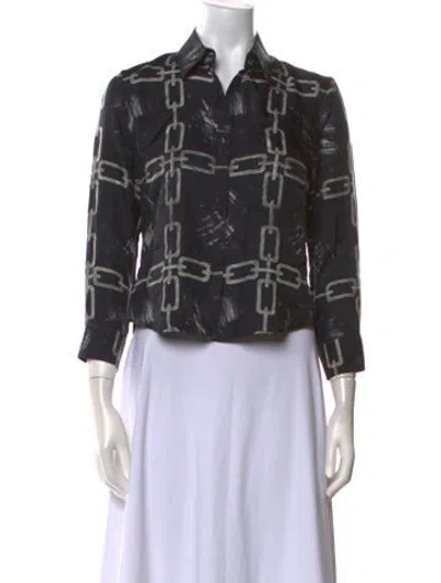 Pre-owned Viktor & Rolf Vintage 2001 Button-up Top In Blue