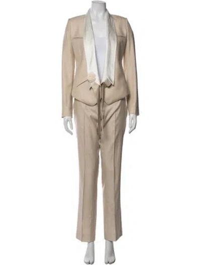 Pre-owned Viktor & Rolf Vintage Wool Pantsuit In Neutrals