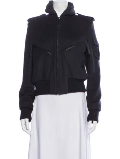 Pre-owned Viktor & Rolf Virgin Wool Bomber Jacket In Blue