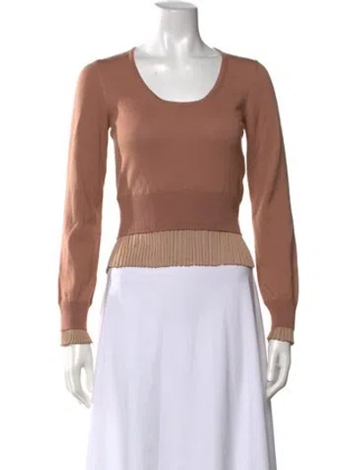 Pre-owned Viktor & Rolf Virgin Wool Scoop Neck Top In Brown