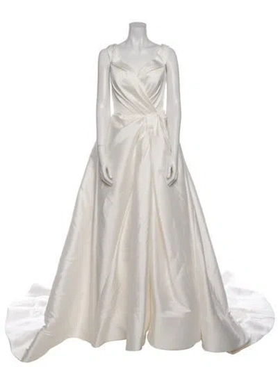 Pre-owned Viktor & Rolf V-neck Long Dress In Neutral
