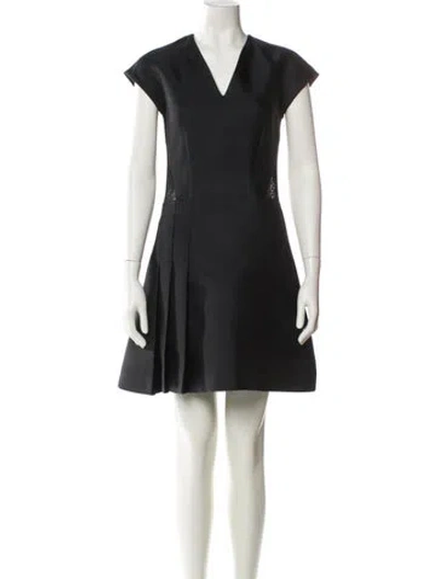 Pre-owned Viktor & Rolf V-neck Mini Dress In Black