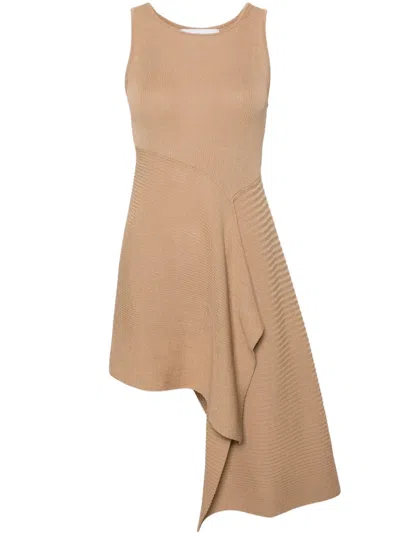 Viktor & Rolf Volant Asymmetric Peplum Top In 中性色