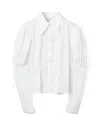 Viktor & Rolf Voluminous Puff Sleeve White Shirt In White