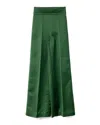 Viktor & Rolf Wide-leg Satin Finish Pants In Green