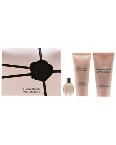 Viktor & Rolf Viktor&rolf Women's Flowerbomb 3pc Gift Set In Brown
