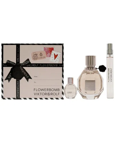 Viktor & Rolf Viktor&rolf Women's Flowerbomb 3pc Gift Set In White