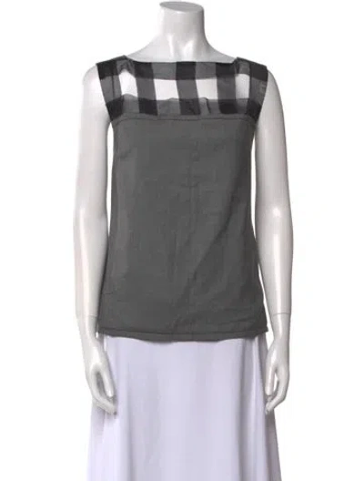 Pre-owned Viktor & Rolf Wool Bateau Neckline Top In Gray