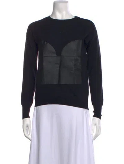 Pre-owned Viktor & Rolf Wool Crew Neck Sweater In Black