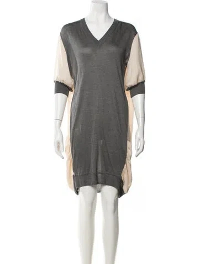 Pre-owned Viktor & Rolf Wool Knee-length Dress In Grey