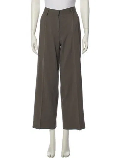 Pre-owned Viktor & Rolf Wool Wide Leg Pants In Brown