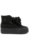 Viktor & Rolf X Superga Satin-rose High-top Sneakers In Black