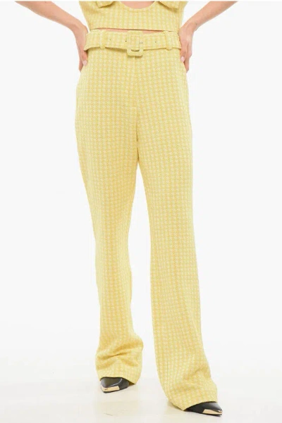 Viktor & Rolf 70s Flared Buckle Pants In Yellow