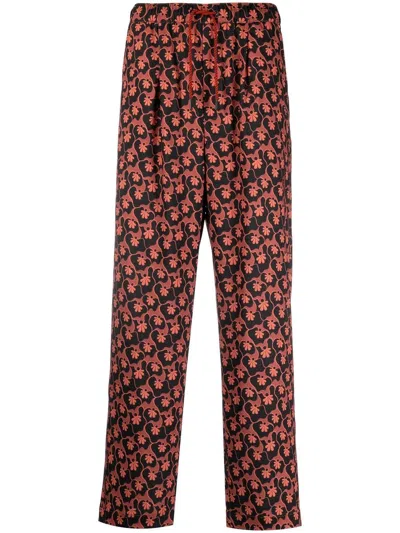 Viktor & Rolf All-over Floral-print Trousers In Orange