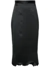 Viktor & Rolf Asymmetric-hem Midi Skirt In Black