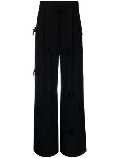 Viktor & Rolf Bed Of Bows Wide Trousers In Black