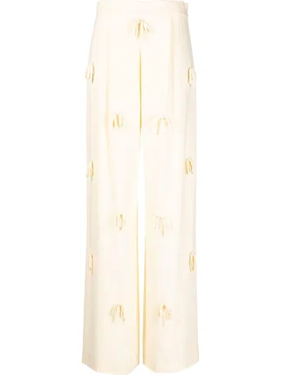 Viktor & Rolf Bed Of Bows Wide Trousers In Neutrals