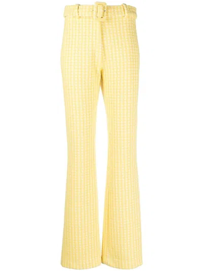 Viktor & Rolf Belted Flared Trousers In Yellow