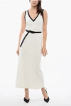 Viktor & Rolf Belted Ribbed Sleeveless Dress