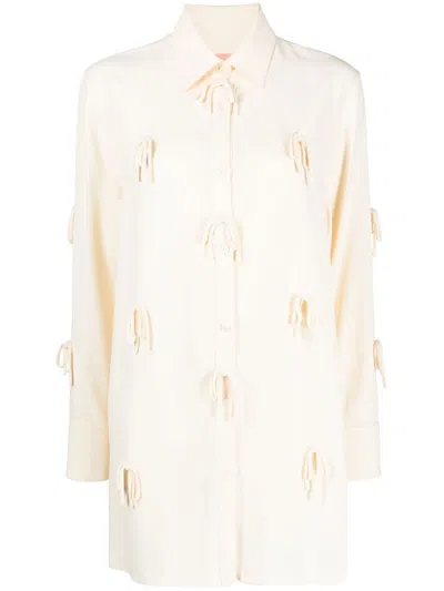 Viktor & Rolf Bow-detail Button-front Shirt In Neutrals