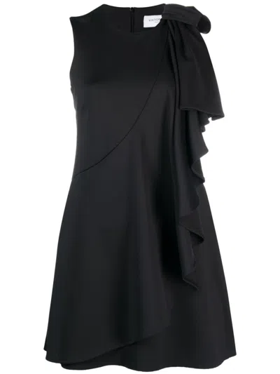 Viktor & Rolf Bow Volant Mini Dress In Black