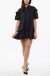 Viktor & Rolf Checkered Mini Dress With Ruffles Details In Black