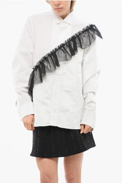 Viktor & Rolf Contrasting-tulle Best Of Both Worlds Shirt In White