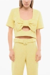 Viktor & Rolf Cropped Bandeau Bow Top With Deep Neckline