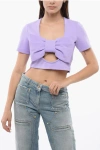 Viktor & Rolf Bow Embellished Cut-out Cotton Top